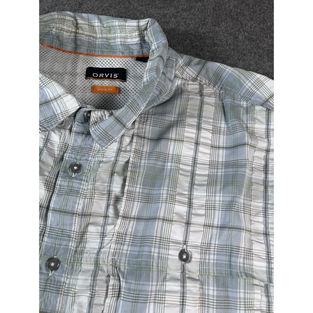 Orvis Men's Short Sleeve Button Front Seersucker Shirt Size XXL Outdoors - Picture 1 of 10
